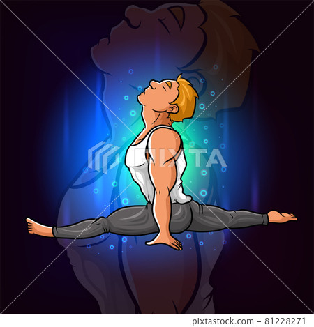The cool man is doing split legs for esport mascot design inspiration  81228271