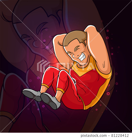 The fitness trainer is doing sit up for esport mascot design The fitness trainer is doing sit up for esport mascot design 81228412