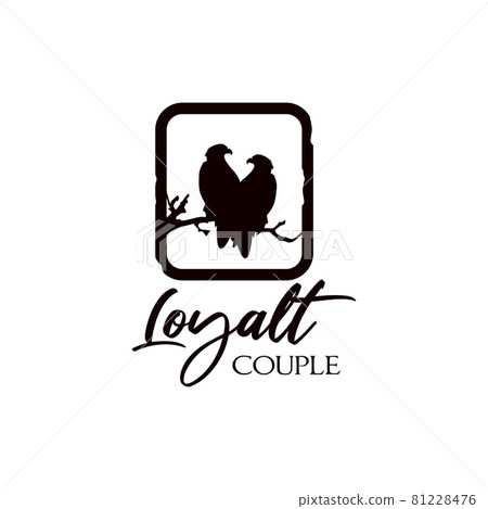 pair of eagles stand at branch logo design pair of eagles stand at branch logo design 81228476