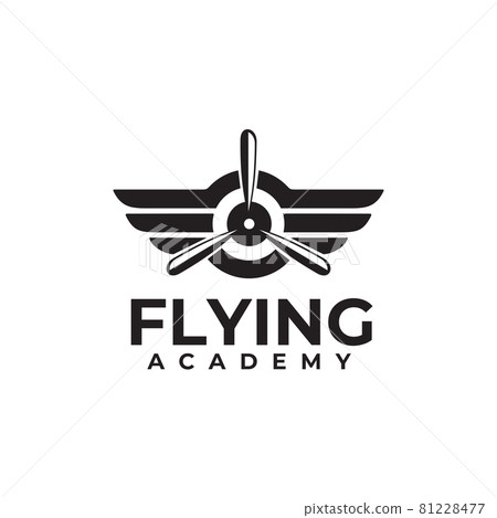 Airplane aviation training course vector logo design Airplane aviation training course vector logo design 81228477