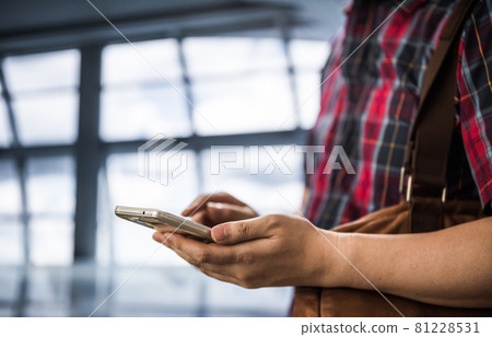 Man traveling by plane 81228531