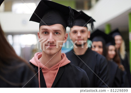 Group of diverse international graduating students celebrating Group of diverse international graduating students celebrating 81229899