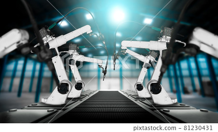 Mechanized industry robot arm for assembly in factory production line Mechanized industry robot arm for assembly in factory production line 81230431