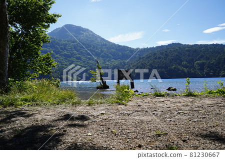 Nagano Prefecture Shiga Kogen Onuma Pond to Akaishiyama Hiking Onuma Pond near the trailhead The front is Mt. Shiga Nagano Prefecture Shiga Kogen Onuma Pond to Akaishiyama Hiking Onuma Pond near the trailhead The front is Mt. Shiga 81230667