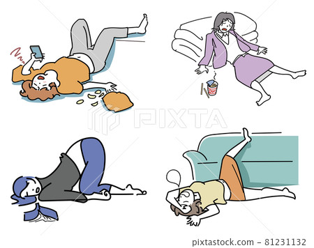 A set of 4 women who are full of energy 81231132