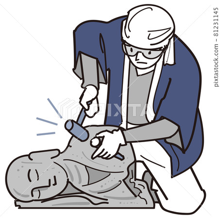 雕刻石頭以創造事物的工匠梅森 81231145