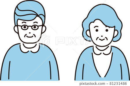 Respect for the Aged Day Grandma Grandpa Male Female Icon Senior Elderly Upper Body Illustration 81231486