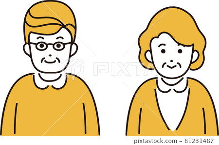 Respect for the Aged Day Grandma Grandpa Male Female Icon Senior Elderly Upper Body Illustration 81231487