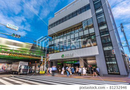 Tokyo cityscape in Japan Many people in front of Shin-Okubo station ... = August 19 81232946