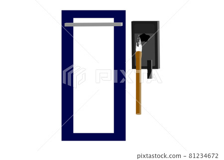 Striped calligraphy, banner, shitajiki, brush, inkstone, ink 81234672