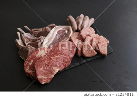 Yakiniku set, assorted yakiniku, barbecue set, 5 types, many types, several types, meat Yakiniku set, assorted yakiniku, barbecue set, 5 types, many types, several types, meat 81234811