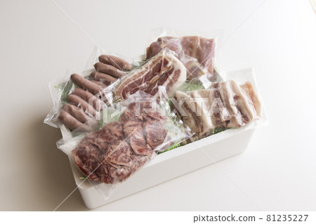 Yakiniku meat, assorted yakiniku, yakiniku set, barbecue set, several types of barbecue, 5 types, many types 81235227