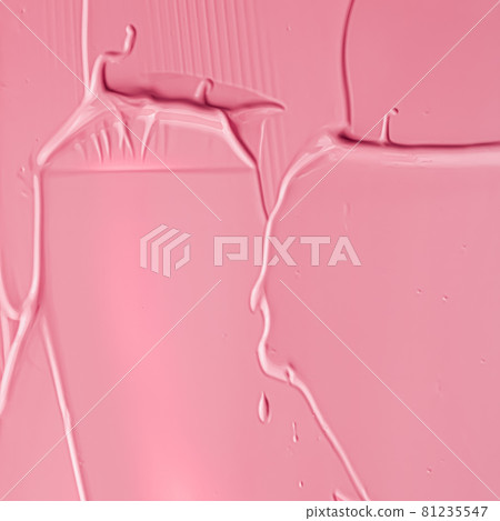 Pink lipstick or lip gloss texture as cosmetic background, makeup and beauty cosmetics product for luxury brand, holiday flatlay backdrop or abstract wall art and paint strokes 81235547