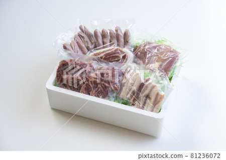 Yakiniku meat, assorted yakiniku, yakiniku set, barbecue set, several types of barbecue, 5 types, many types 81236072