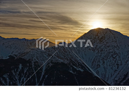 Sunset over Mt. Kita from Minami Alps, Mt. Hoo, Mt. Yakushi 81236132