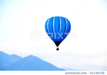 Blue hot air balloon Blue hot air balloon 81236248