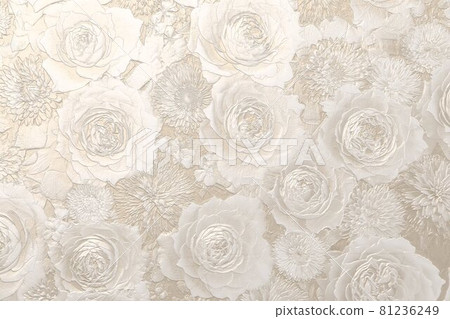 3d metallic gold rose flower relief 81236249