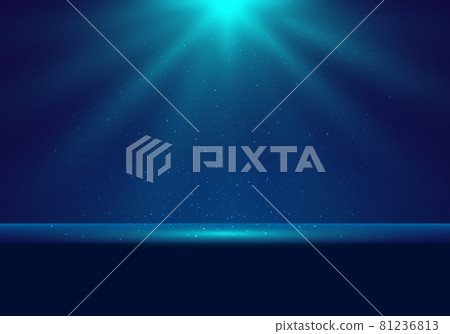 3D realistic dark blue stage with Illuminated lighting and dust scene background 3D realistic dark blue stage with Illuminated lighting and dust scene background 81236813