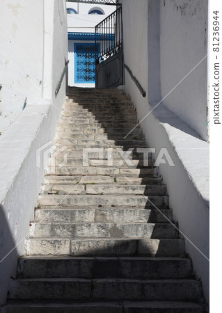 Stairway in Sidi Bou Said, Tunisia Stairway in Sidi Bou Said, Tunisia 81236944