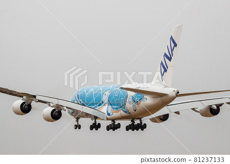 客機降落在成田機場,A380 客機降落在成田機場,A380 81237133