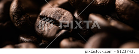 Coffee beans background, roasted signature bean with rich flavour, best morning drink and luxury blend 81237433