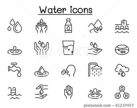 Water icons in thin line style 81237457