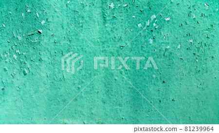 Texture of green painted metallic wall cracked from time Texture of green painted metallic wall cracked from time 81239964