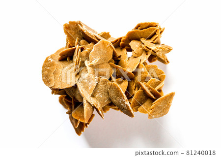 Desert rose crystal isolated on white background Desert rose crystal isolated on white background 81240018