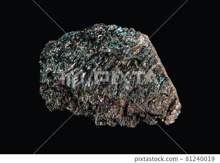 Carborundum rock on a black background Carborundum rock on a black background 81240019