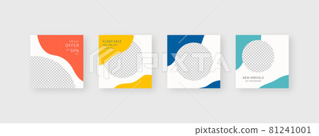 Social media template. Trendy editable social media post template. Mockup isolated. Template design. Vector illustration. Social media template. Trendy editable social media post template. Mockup isolated. Template design. Vector illustration. 81241001