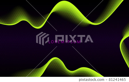 Abstract black background, minimal yellow smooth wave patterns with gradient 81241465