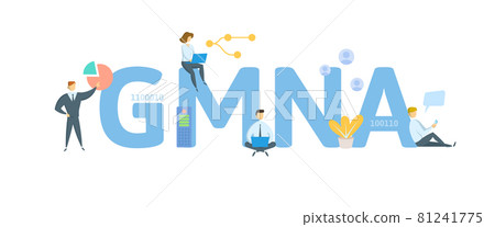 GMNA, Geologic Map of North America. Concept with keyword, people and icons. Flat vector illustration. Isolated on white. 81241775