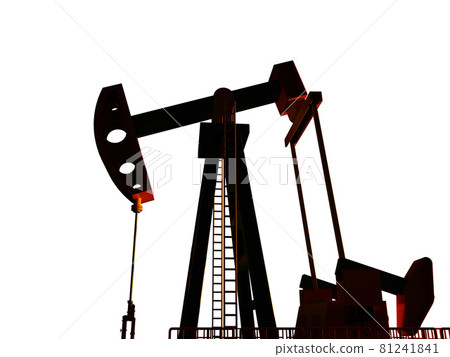 Crude oil pump or oil rig silhouette Crude oil pump or oil rig silhouette 81241841