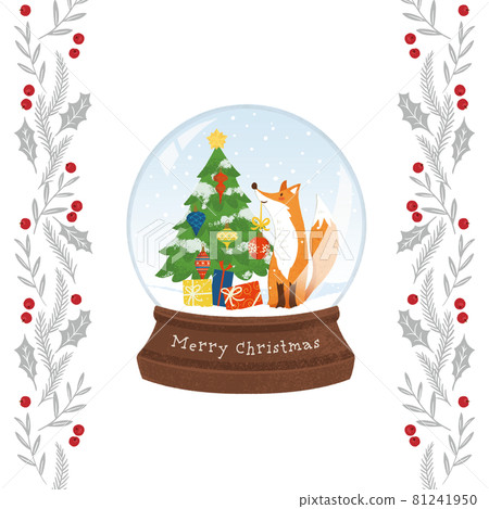 Snow globe and Christmas garland plaque Snow globe and Christmas garland plaque 81241950