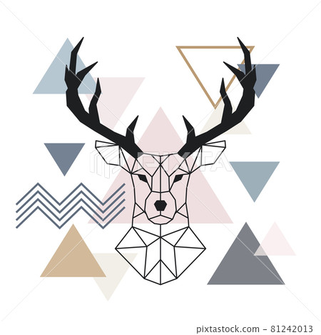 Geometric muzzle deer. Scandinavian style. 81242013
