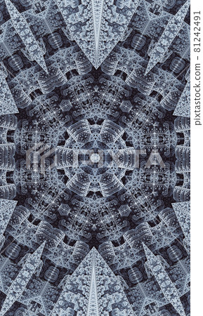 Grey star kaleidoscope. Seamless Geometry. Grey Carpet Flower. Beige Kaleidoscope Kids. Stained Glass Church. Grey Bohemian Design Pattern. Vertical image. 81242491