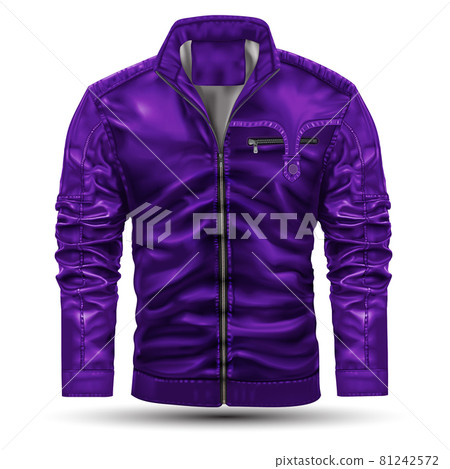 Realistic gold yellow jacket leather on white background vector 81242572