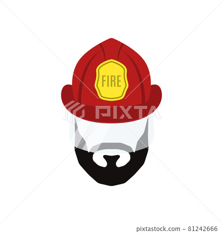 Firefighter man flat icon isolated on white background.  81242666