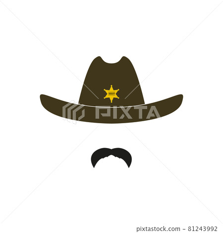 Sheriff's head. Cowboy icon. Sheriff's head. Cowboy icon. 81243992