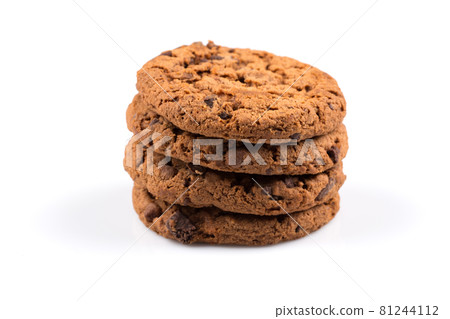 Chocolate chip cookie isolated on white 81244112