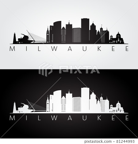 Milwaukee usa skyline and landmarks silhouette Milwaukee usa skyline and landmarks silhouette 81244993