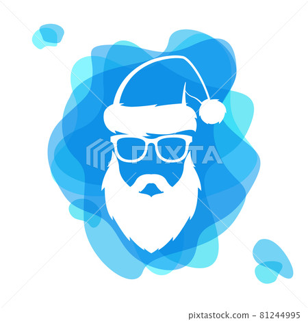 Santa Claus with glasses on a blue background. Santa Claus with glasses on a blue background. 81244995