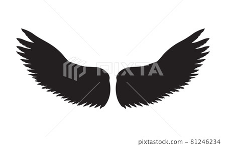Outstretched wings. Vector drawing 81246234