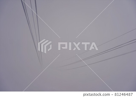 Tateyama Ropeway wire covered in fog 81246487