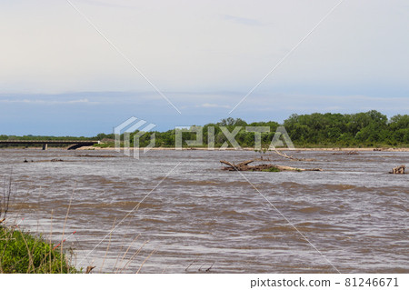 Catfish with Set line fishing alone the Niobrara River in Nebraska  81246671