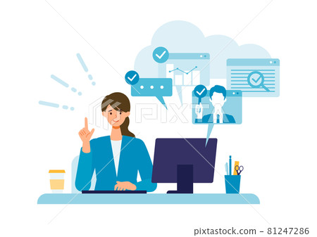 Businesswoman performing multitasking 81247286