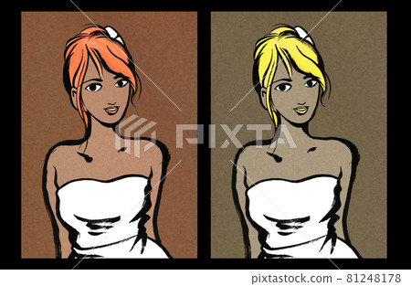 Woman, tank top, brush painting 012 Woman, tank top, brush painting 012 81248178