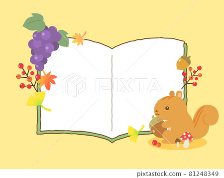 Autumn squirrel reading frame frame poster Autumn squirrel reading frame frame poster 81248349