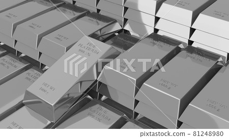 Platinum bars background, 3D rendering 81248980