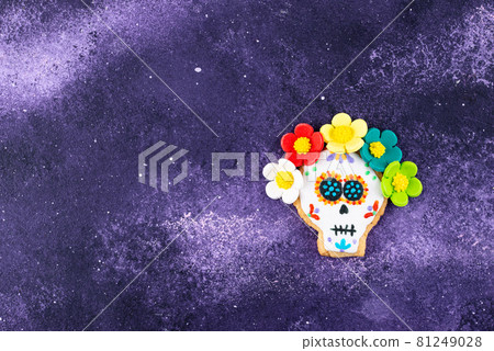 Day of the Dead cookies in shape of sugar skull. Day of the Dead cookies in shape of sugar skull. 81249028